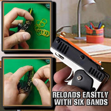 Load image into Gallery viewer, Pocket Rubber Banders mini metal folding 6 rounds keychain gun shape keychains toy April fools day
