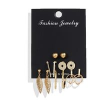 Load image into Gallery viewer, FNIO Women&#39;s Earrings Set Pearl Earrings For Women Bohemian Fashion Jewelry 2020 Geometric Crystal Heart Stud Earrings
